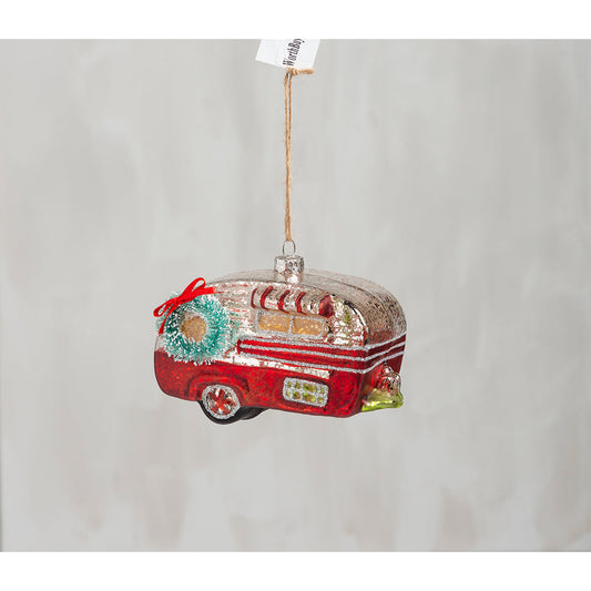 Red Canned Ham Vintage Camper Glass Ornament Quirks!