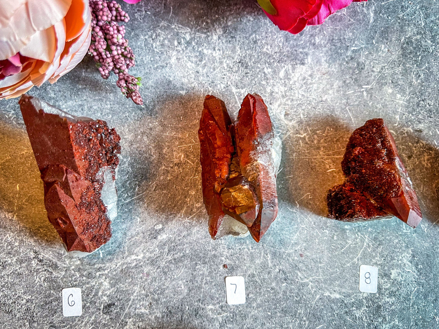 Raw Red Hematoid Quartz Clusters, You Choose Piece!