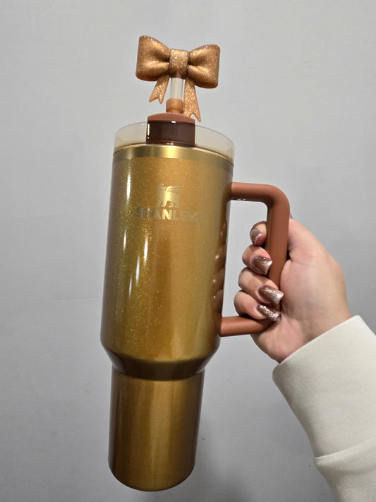 CopperTinselGlittered Strawtopper THE SALTY CHIC