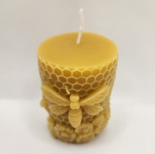 Dragonfly on Flowers Beeswax Candle – 3.7 oz SAVAGE BEE-CHES®