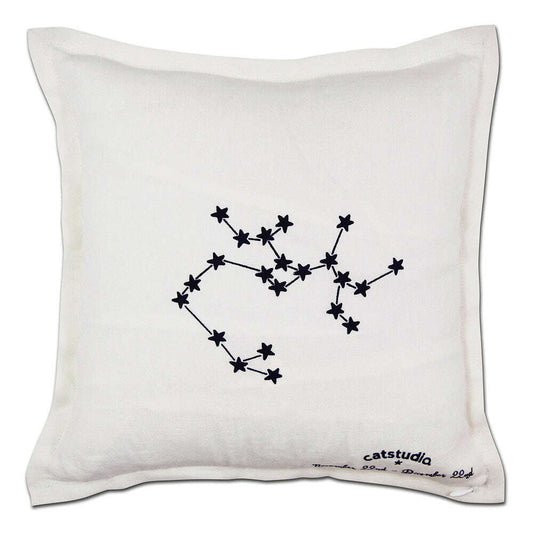 Sagittarius Astrology Hand-Embroidered Pillow by Cat Studio