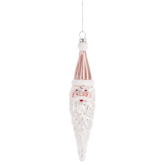 Santa Icicle Blown Glass Ornament PINK Quirks!