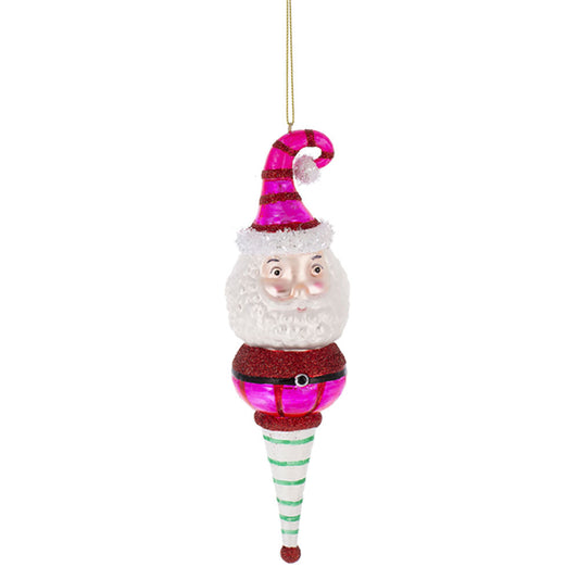 Vintage Santa Reflector Glass Ornaments Set of 3