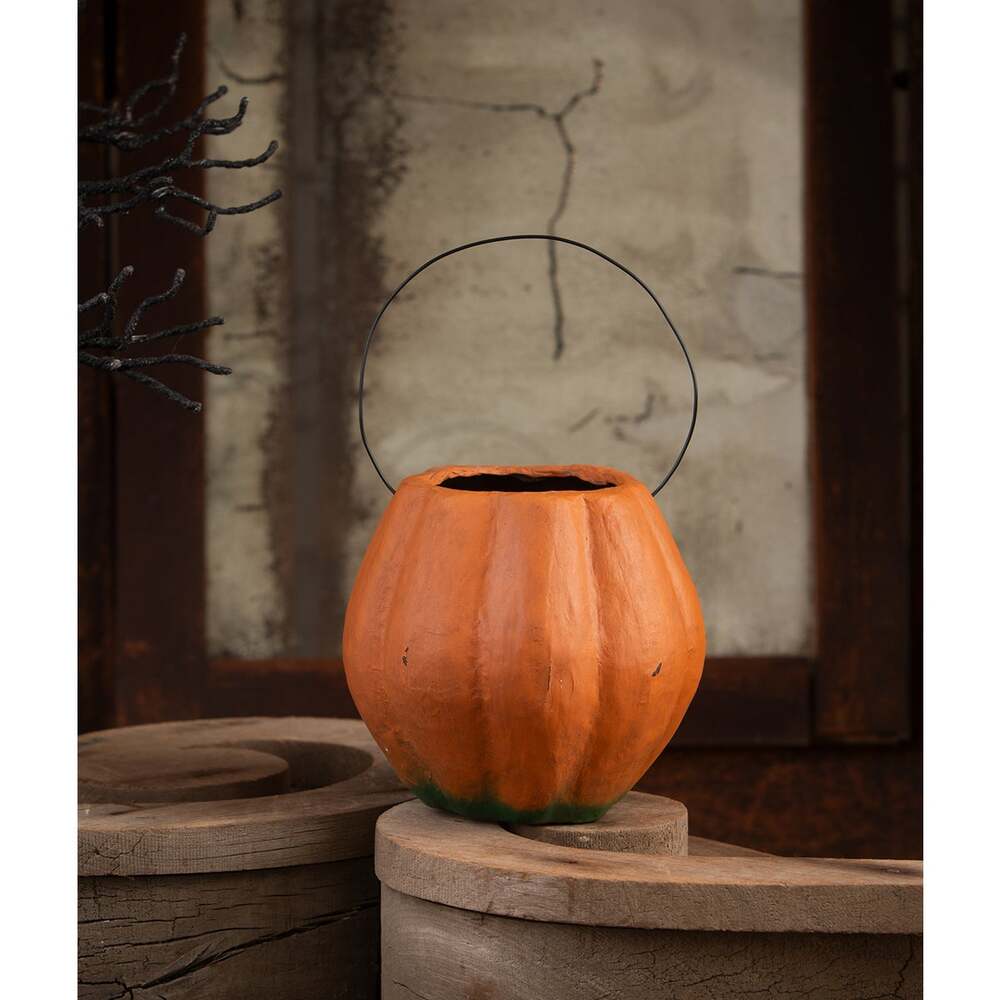 Scary Vintage Pumpkin Bucket Medium by Bethany Lowe Designs Quirks!