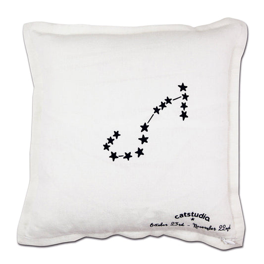 Scorpio Astrology Hand-Embroidered Pillow by Cat Studio Quirks!
