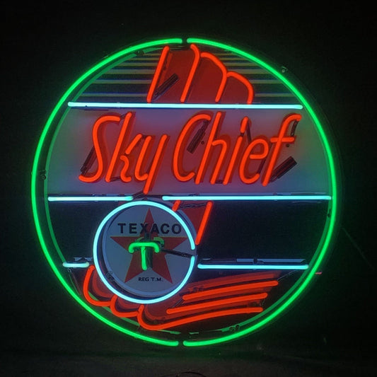 Sky Chief Texaco Gasoline Neon Signs Light Neon Signs Land