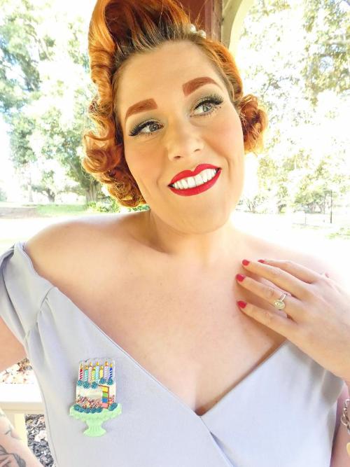 "Slice, Slice Baby" Birthday Cake Brooch by Lipstick & Chrome x Club Eggie Quirks!