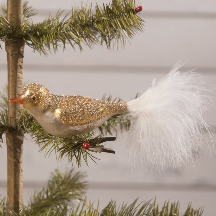 Sparkle Gold Bird Clip Ornament by Bethany Lowe Designs Quirks!