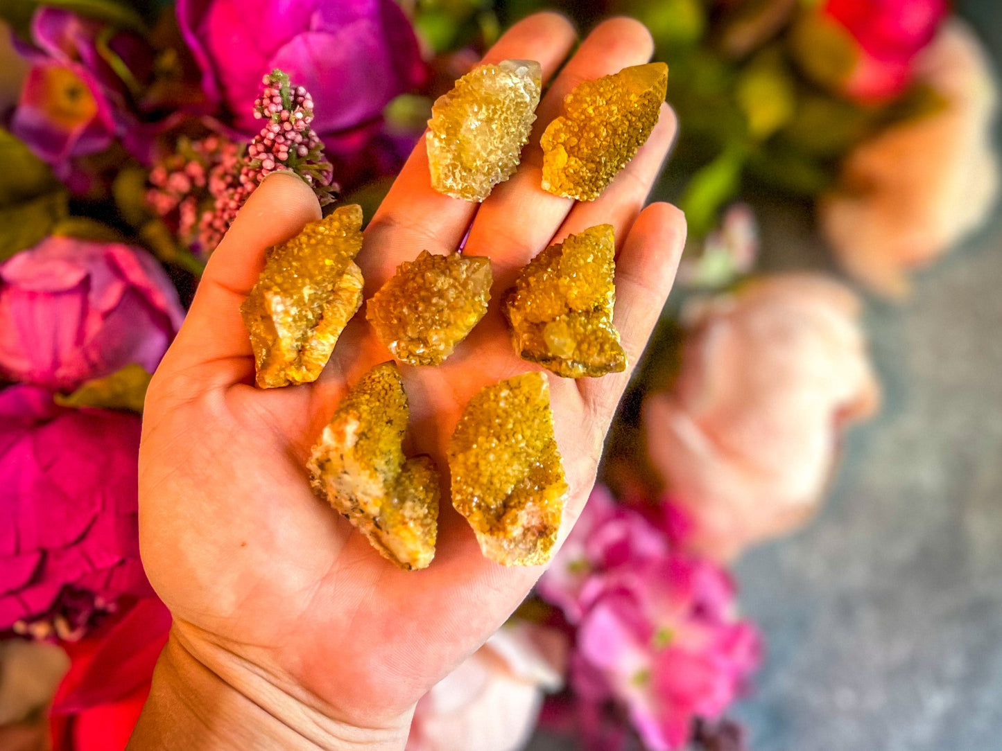 Golden Healer Spirit Quartz, Sunshine Cactus Quartz, Yellow Spirit Quartz, Ethically Sourced Crystals