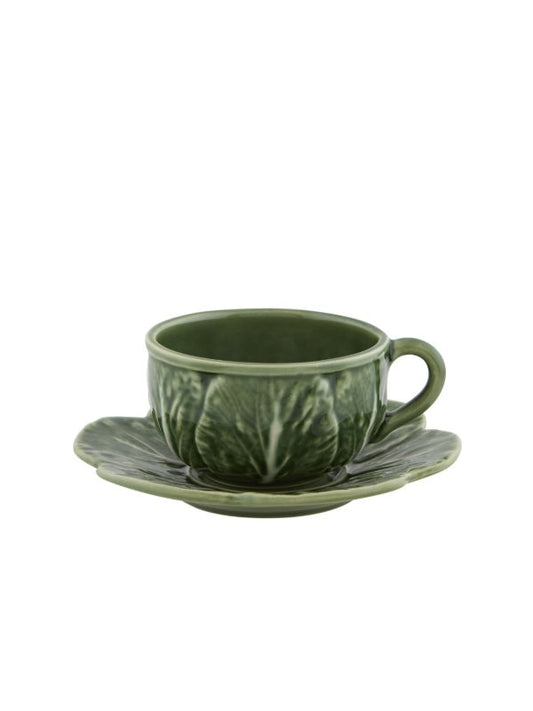 TEA CUP AND SAUCER in CABBAGE design
