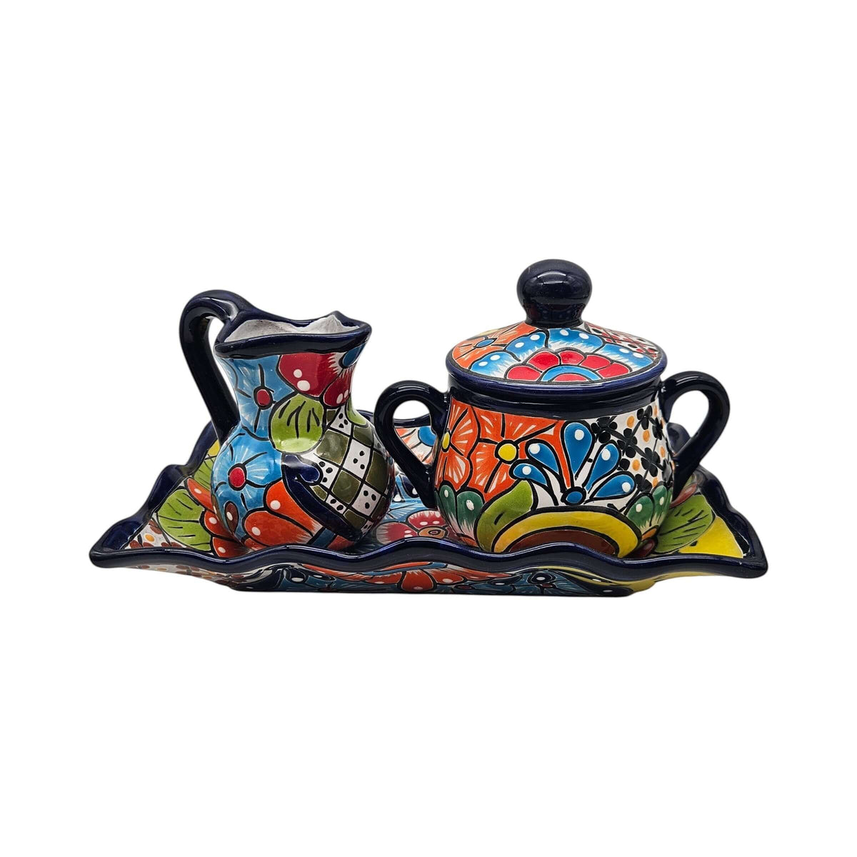 Vibrant 3-Piece Talavera Coffee Set | Handmade Mexican Pottery