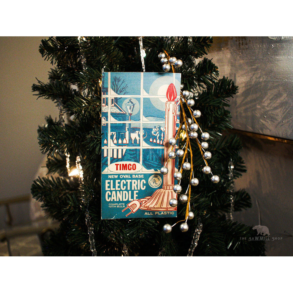 Timco Electric Candle Christmas Lights Box Wood Cutout-10" Quirks!