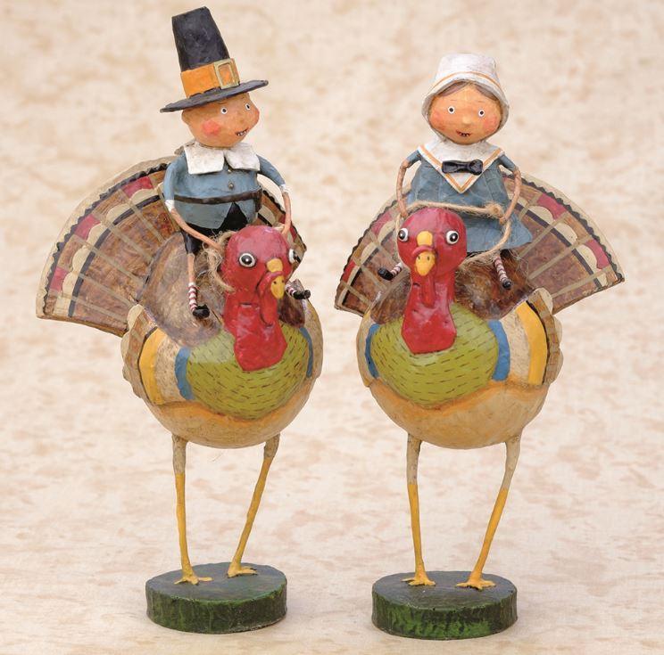 Tom & Goodie on Gobblers Lori Mitchell Collectible Figurine Set