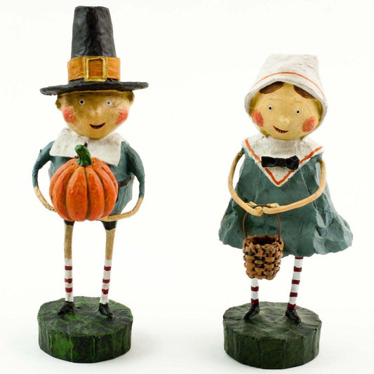 Tom & Goodie Thanksgiving Set of 2 Lori Mitchell Collectible Figurines Quirks!