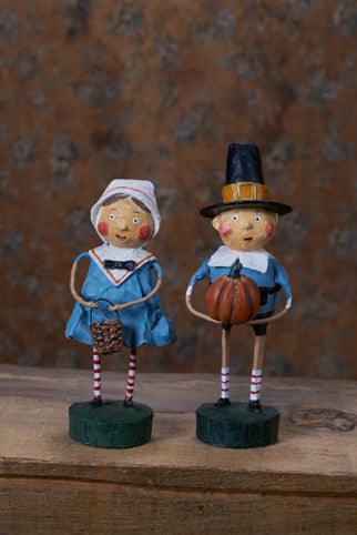 Tom & Goodie Thanksgiving Set of 2 Lori Mitchell Collectible Figurines Quirks!