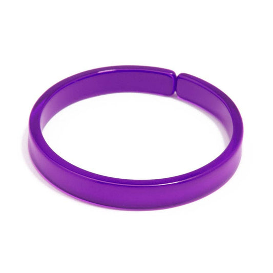 Resin Bangle Bracelet - PURPLE Medium Width