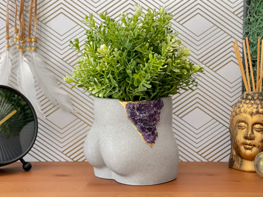 Amethyst Butt Planter AURA 8 HOME