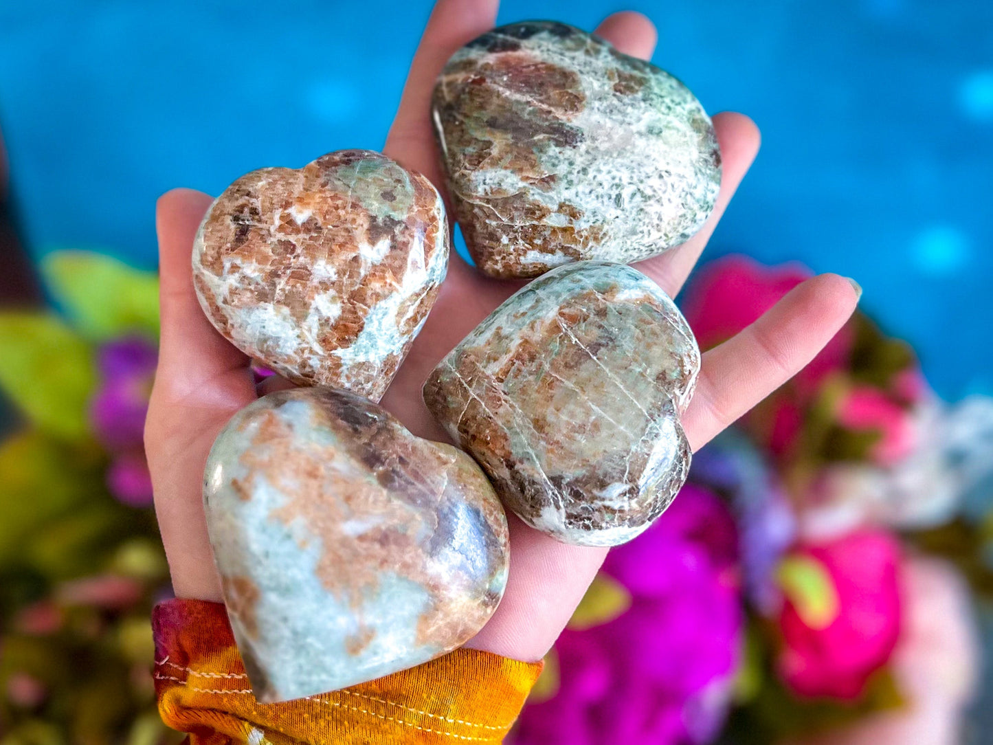 Vesuvianite and Garnet Heart, ethically sourced