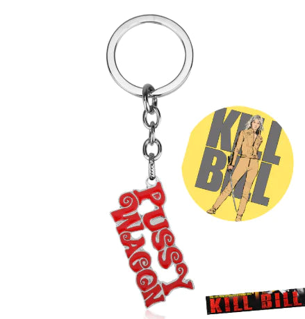 PUSSY WAGON Keychain with Letter Design