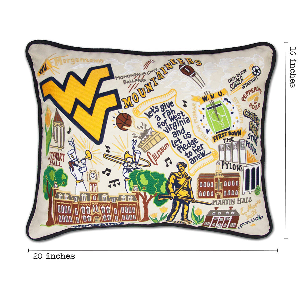West Virginia University Collegiate Hand-Embroidered Pillow Quirks!