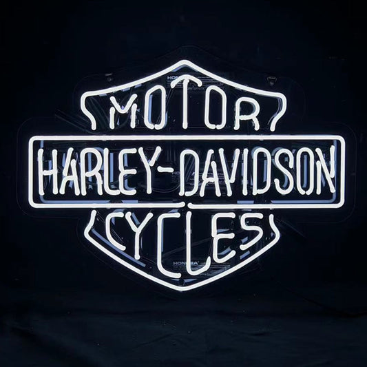 White Harley Davidson Motorcycle Neon Signs Light Neon Signs Land