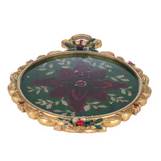 Winter Balsam and Berry Poinsettia Tray by Katherine's Collection Quirks!