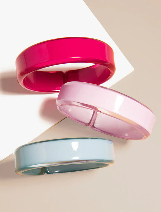 Acrylic Resin Stacking Bangle Bracelet GREEN Quirks!