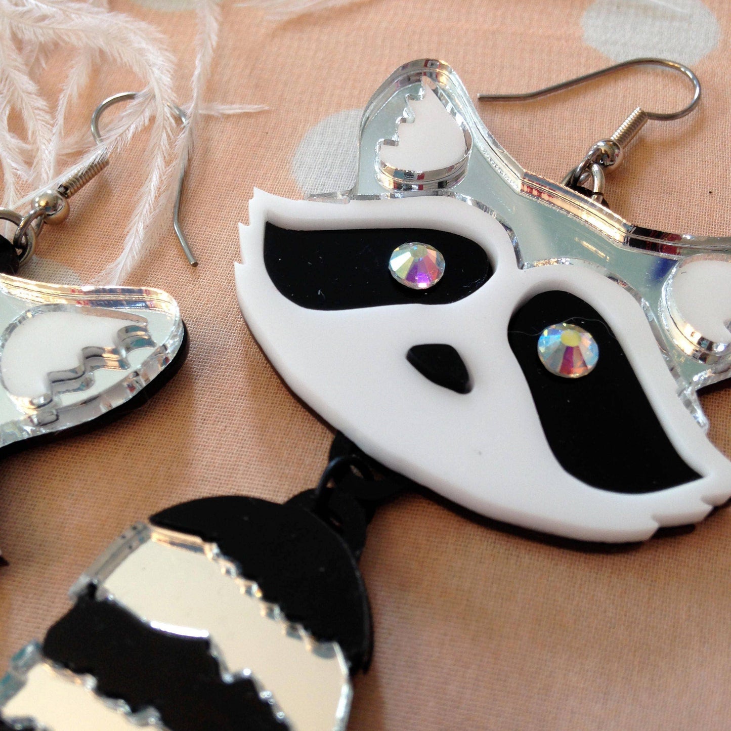 Raccoon Heads And Tails Earrings Quirks!
