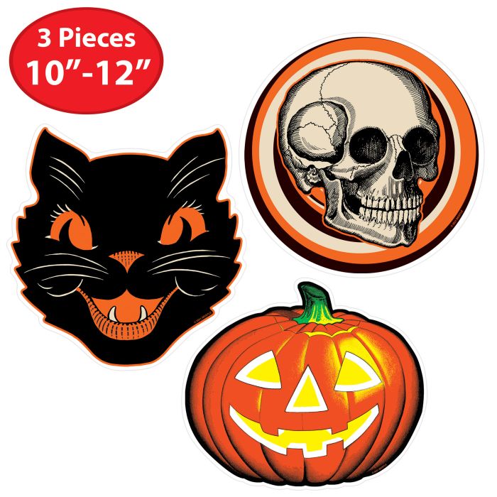 Plastic Vintage Halloween Cutouts Set of 3 by Beistle Quirks!