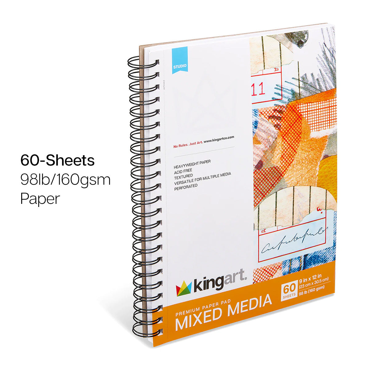 Mixed Media Sketchbook - Side Spiral - 9” x 12” - 60 Sheets