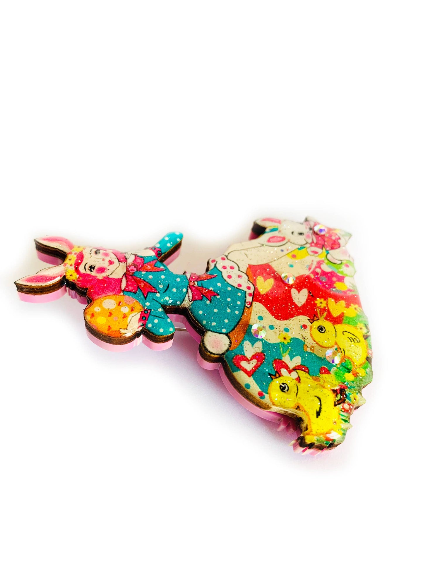 Easter Egg Girl & Friends Brooch