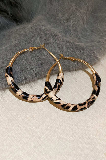 Gold Leopard Large Hoop Earrings