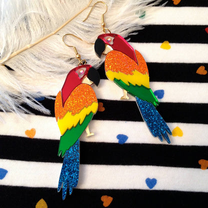 Tropical Parrot Acrylic Statement Earrings Quirks!