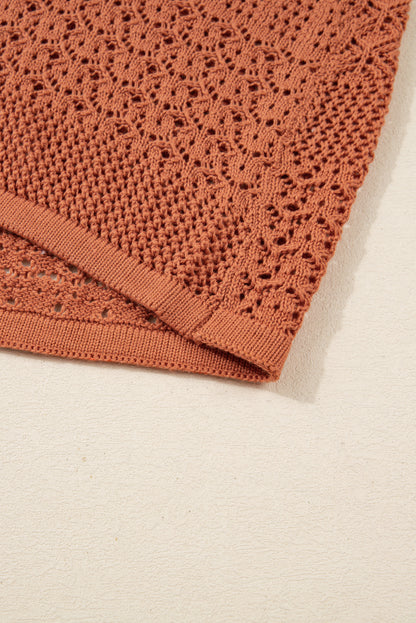 Redwood Burl Mixed Pattern Knitted Open Front Plus Size Cardigan