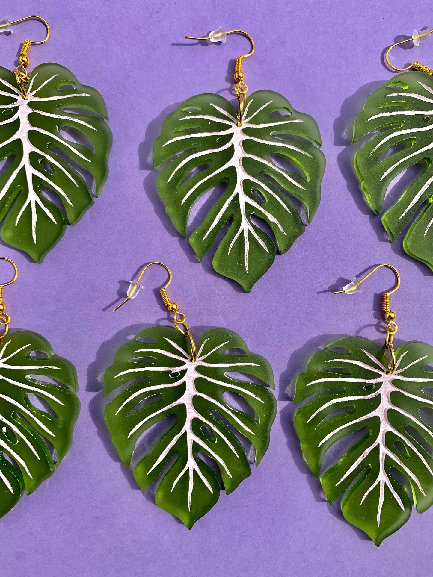 Monstera Leaf Acrylic Statement Earrings Quirks!