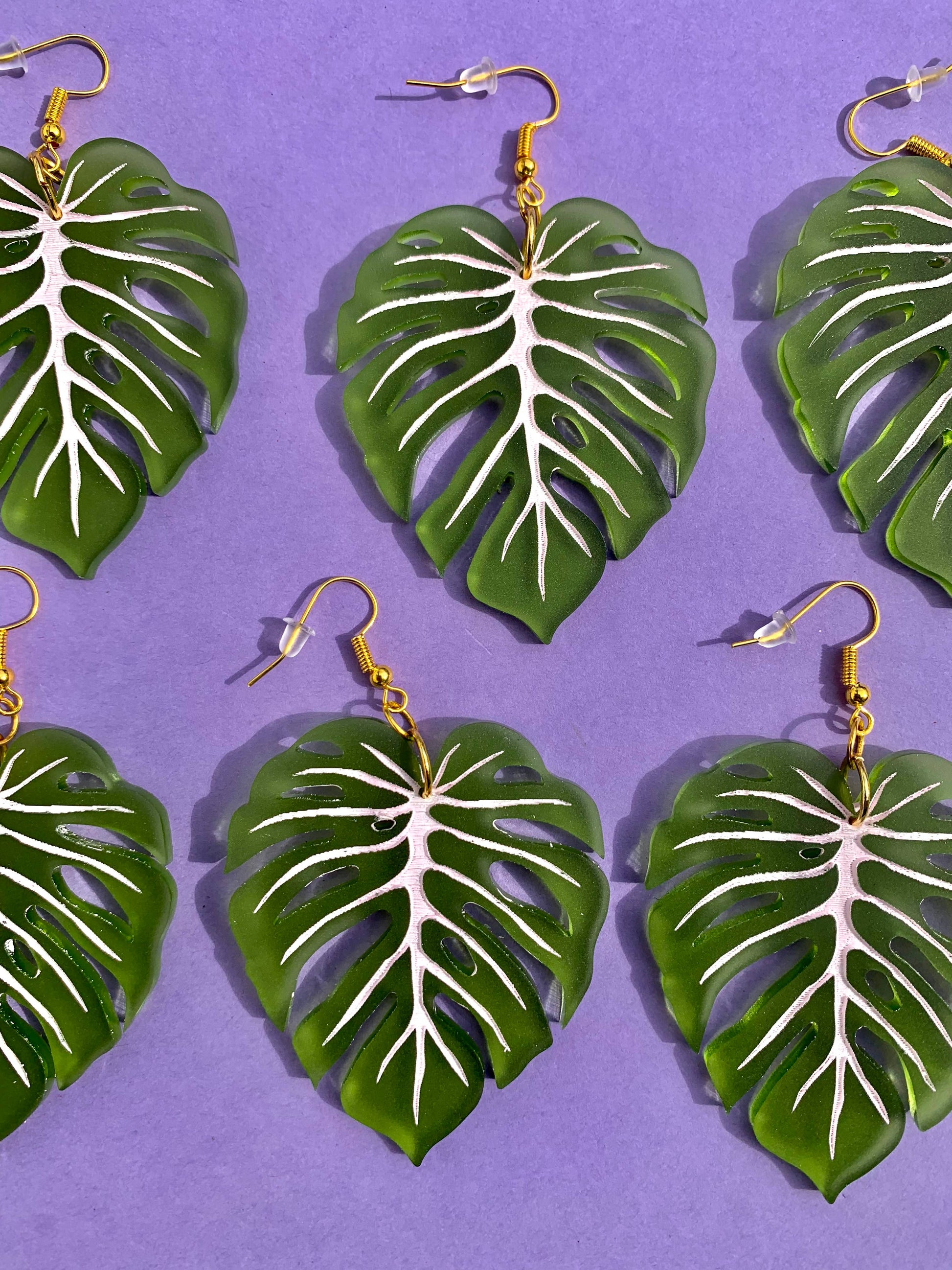 Monstera Leaf Acrylic Statement Earrings Quirks!