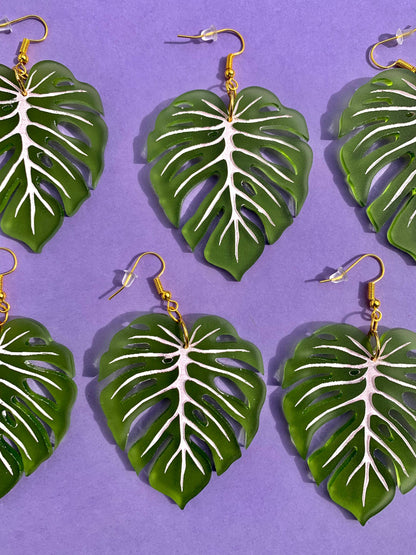 Monstera Leaf Acrylic Statement Earrings Quirks!