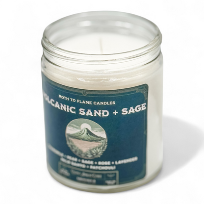 Volcanic Sand + Sage - 7 oz candle Moth to Flame Candles