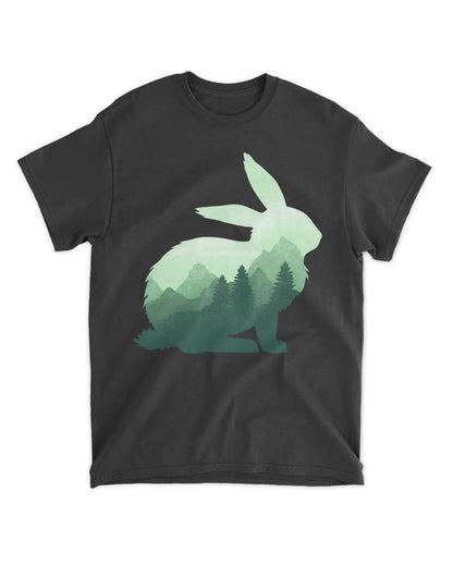 Rabbit Bunny Hare Double Exposure Surreal Wildlife Animal T-Shirt Unisex Standard T-Shirt Creative Freedom Collective