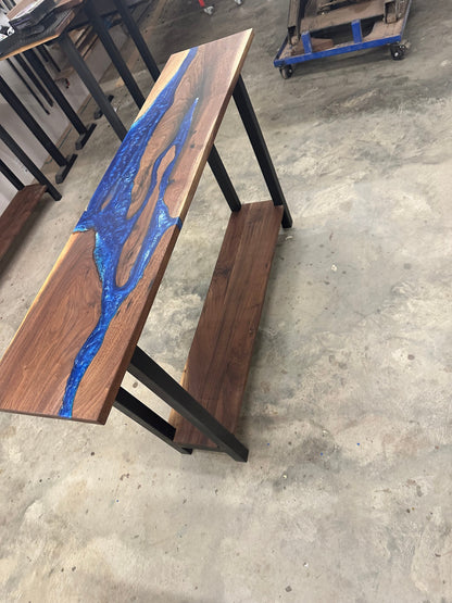 Walnut river console/sofa table