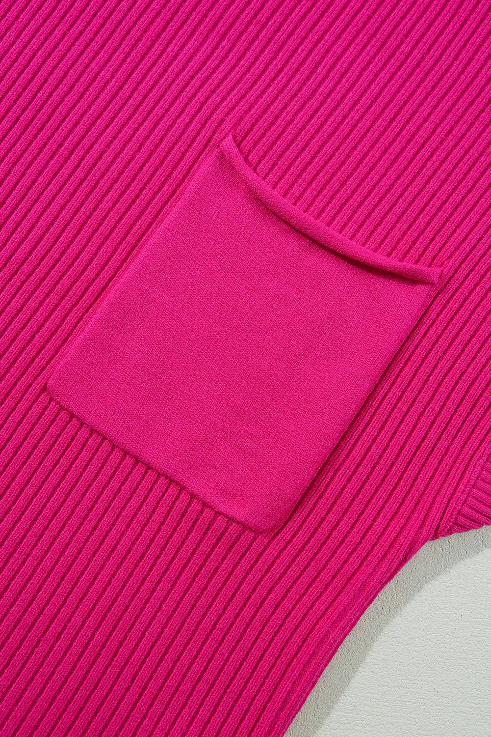 Gold Flame Patch Pocket Ribbed Knit Short Sleeve Sweater Shewin