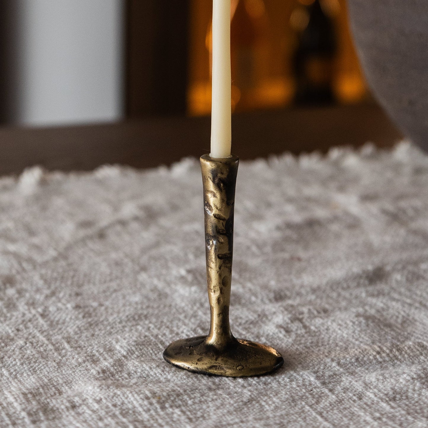 Mini Antique Brass Candlestick Out of the Blue
