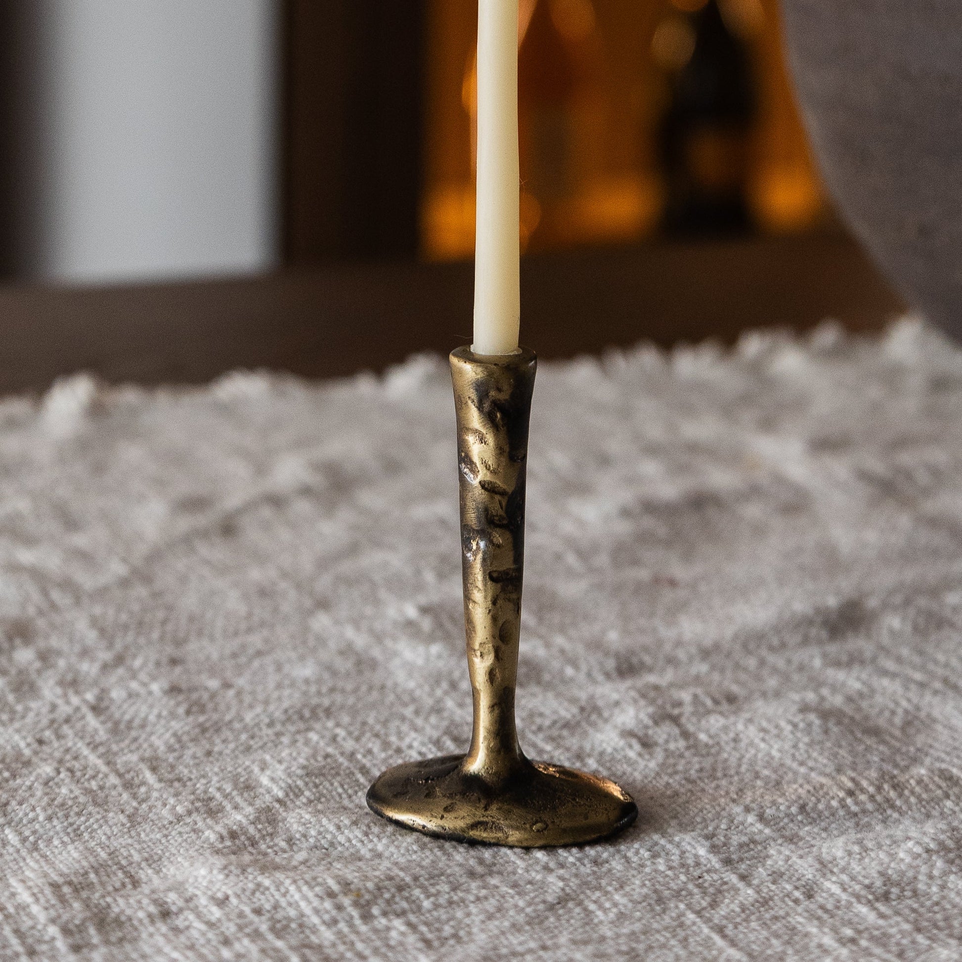 Mini Antique Brass Candlestick Out of the Blue