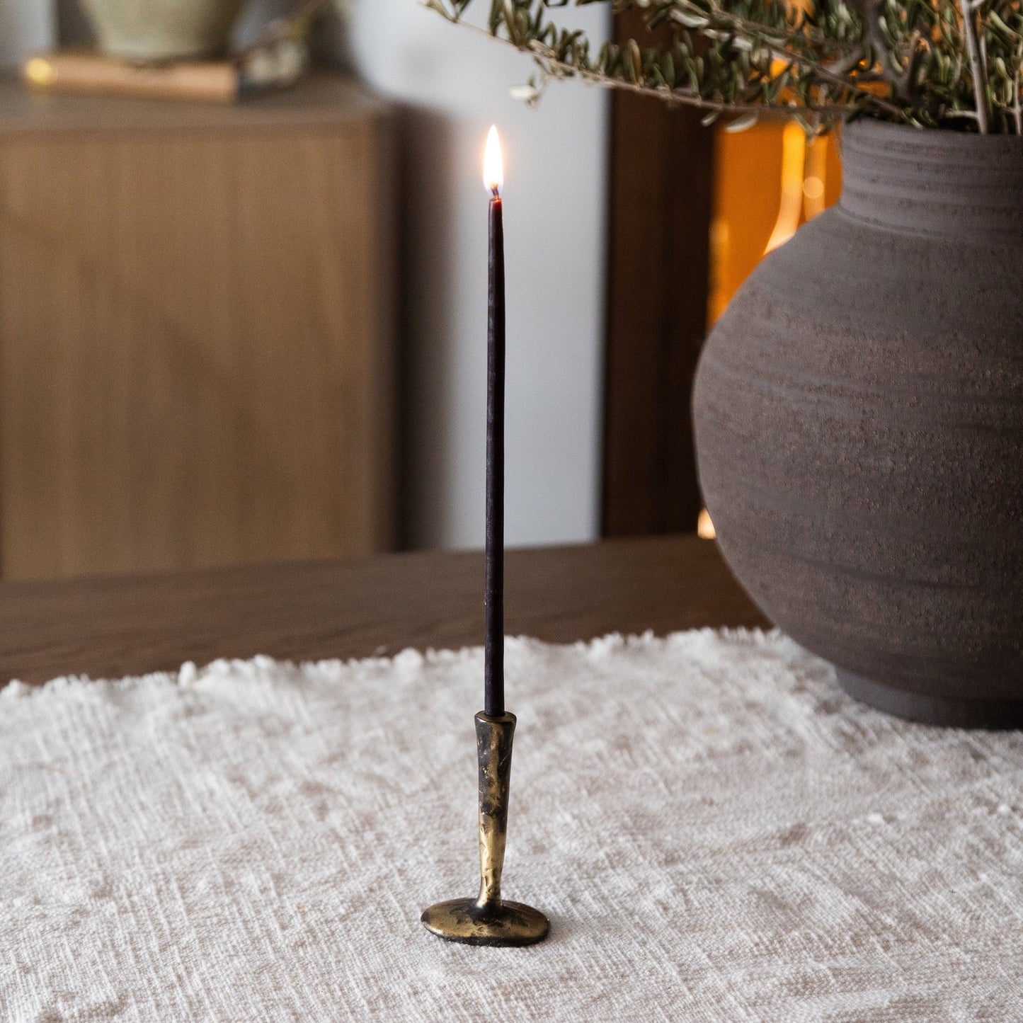 Mini Antique Brass Candlestick Out of the Blue