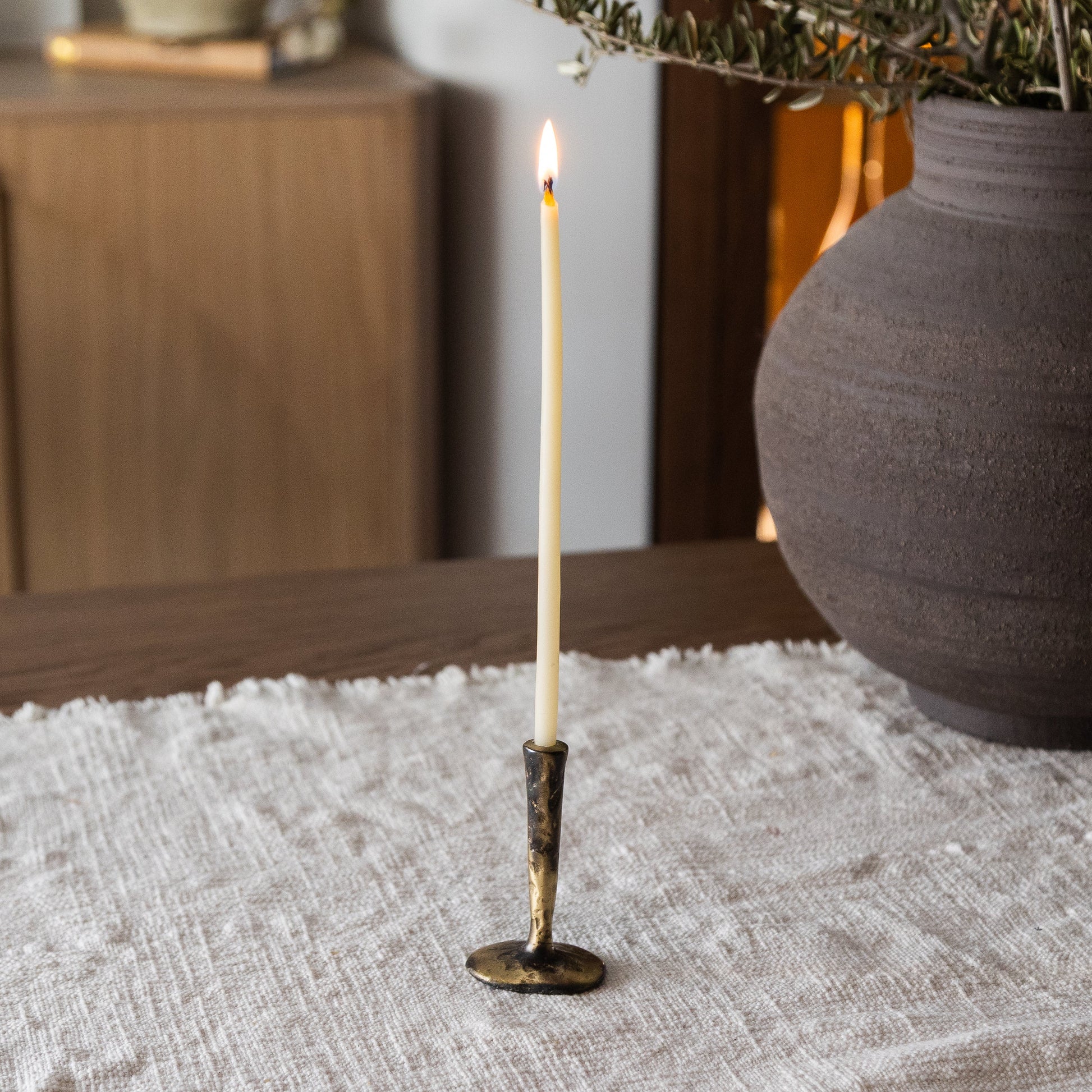 Mini Antique Brass Candlestick Out of the Blue