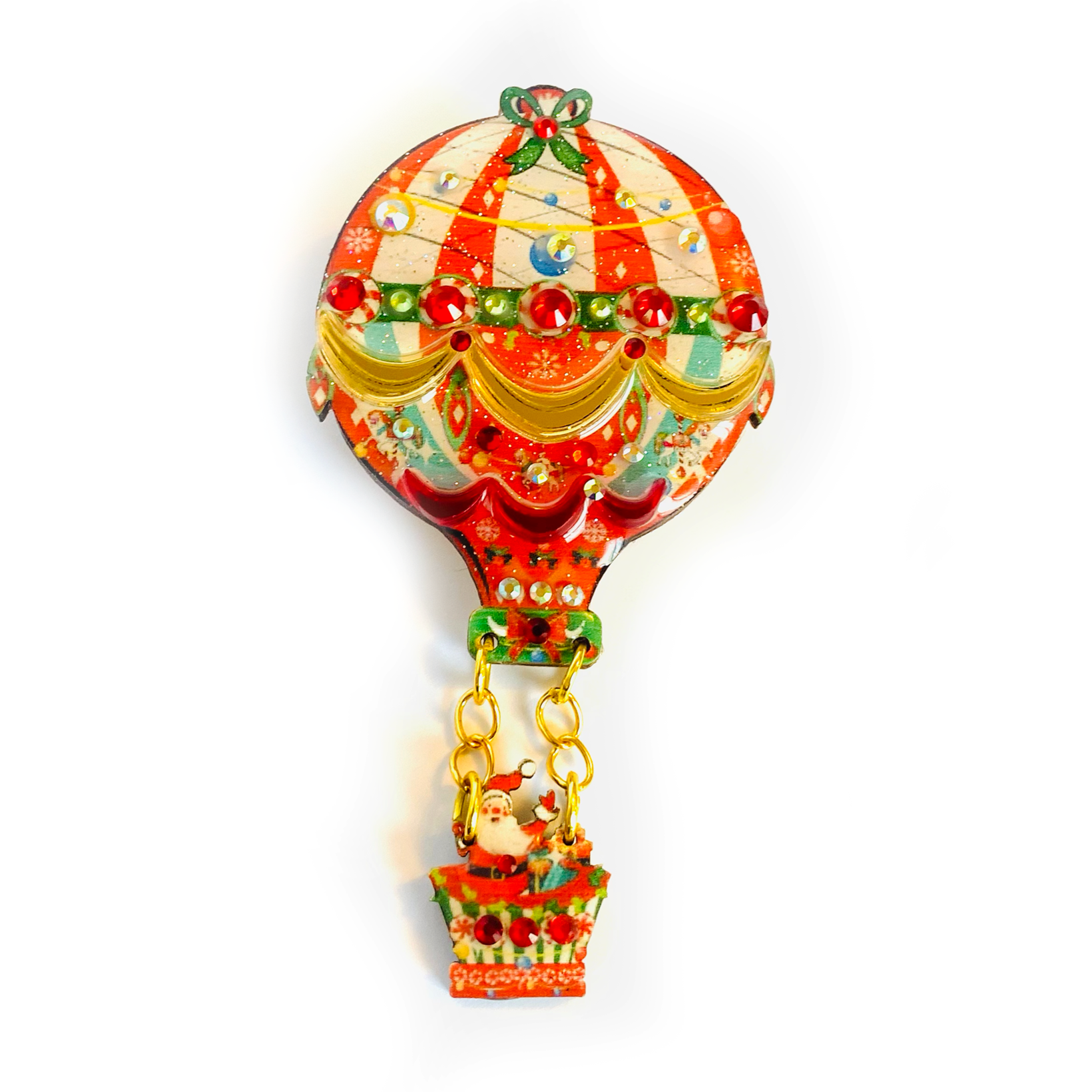 Christmas Hot Air Balloon Brooch by Rosie Rose Parker Quirks!