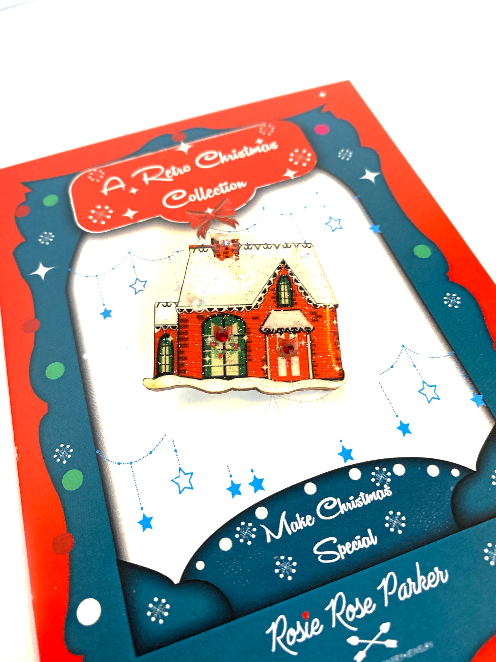 Christmas House Brooch by Rosie Rose Parker Quirks!