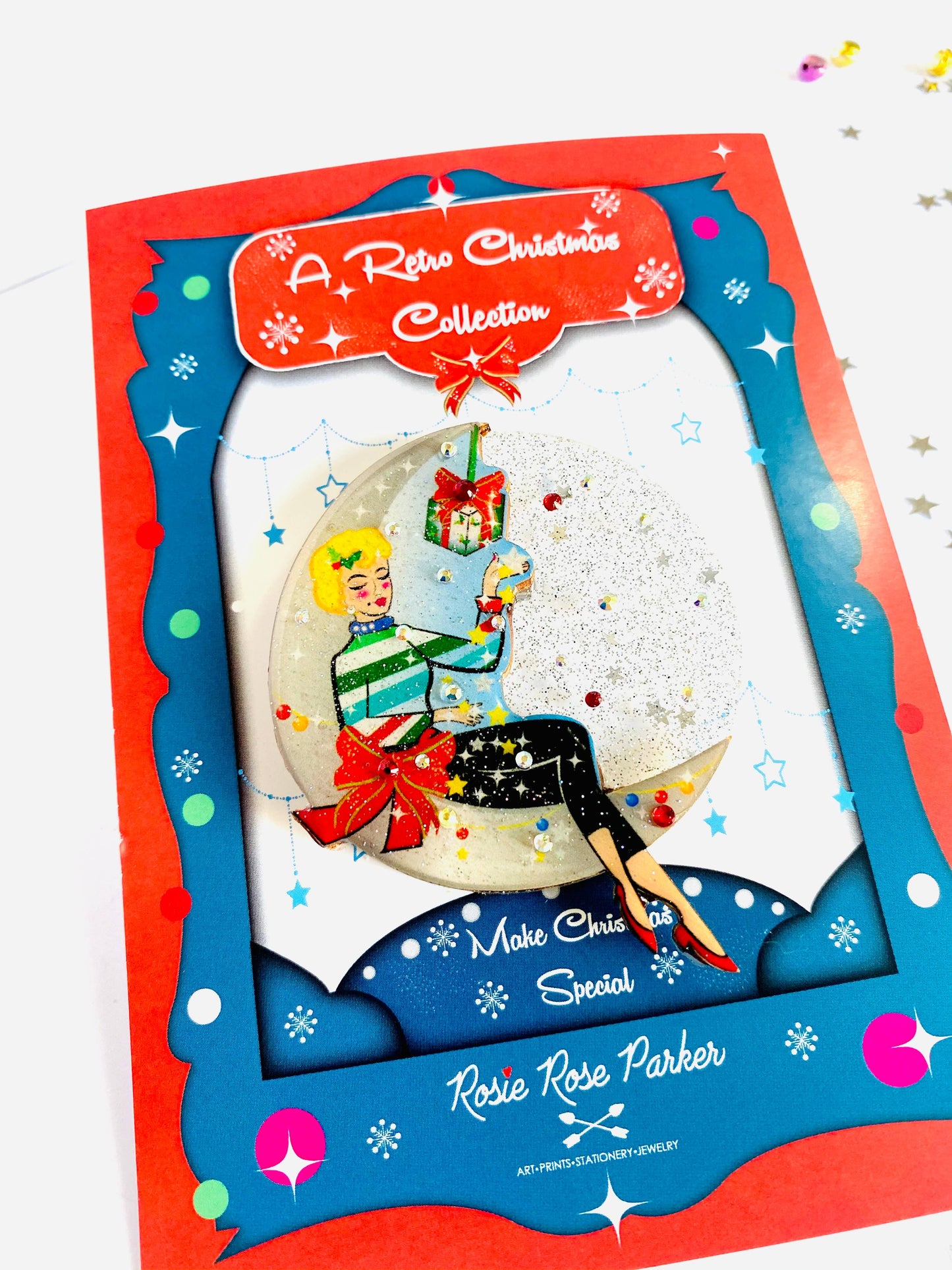 Moon Girl Christmas Brooch by Rosie Rose Parker Quirks!