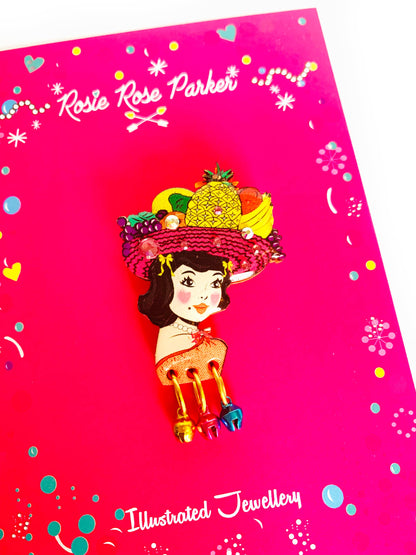 Miss Tutty Fruity Brooch by Rosie Rose Parker