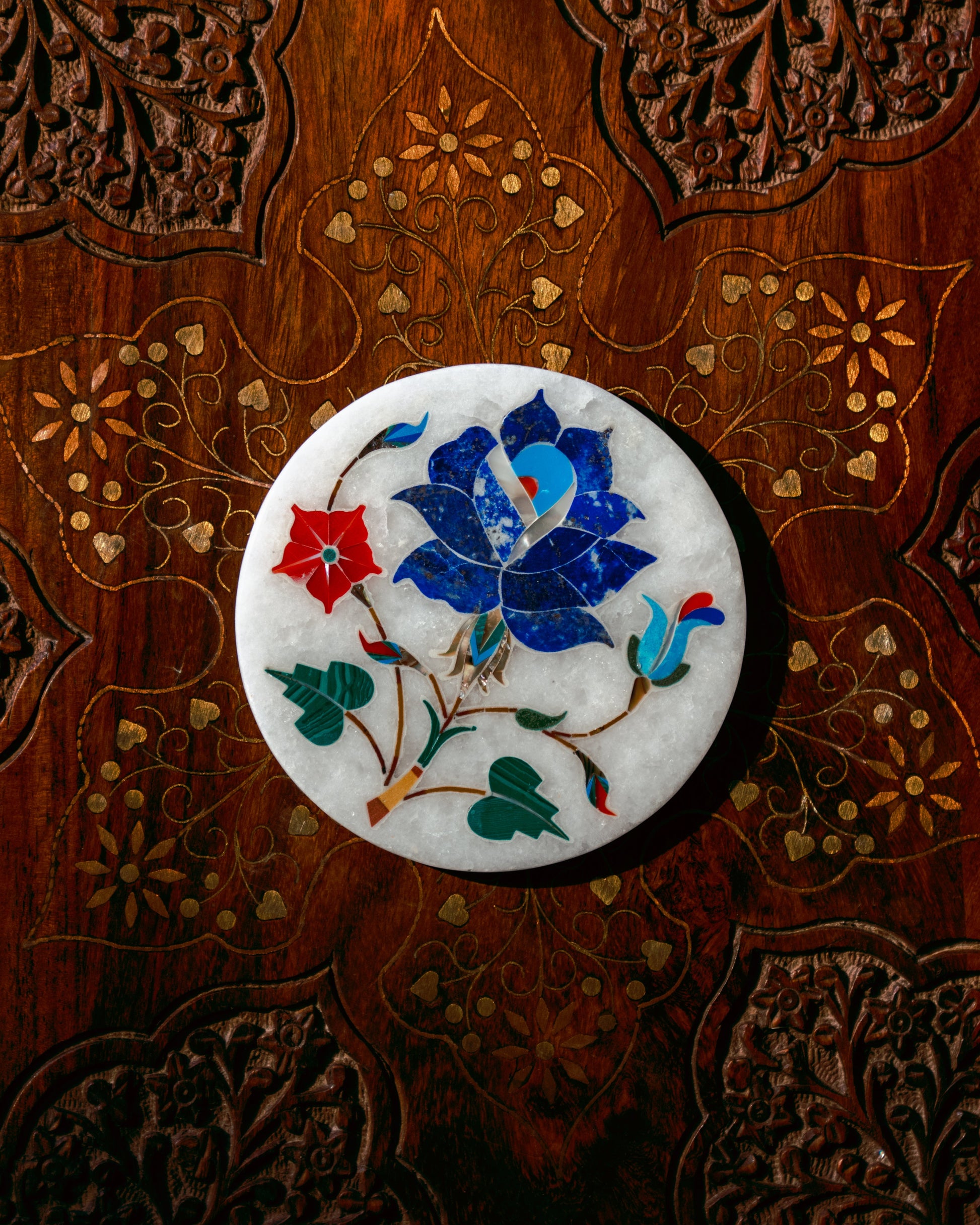 Lapis Lazuli Floral Coaster Set Sangemar